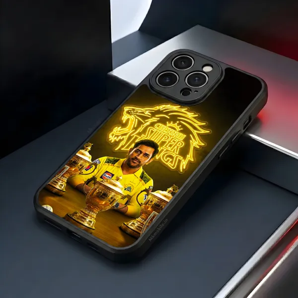 Chennai_Super_Kings_Logo_With_Dhoni_Design_Printed_Premium_Glossy_Back_Case_Cover_With_Camera_Protection_Mk000317_Bx