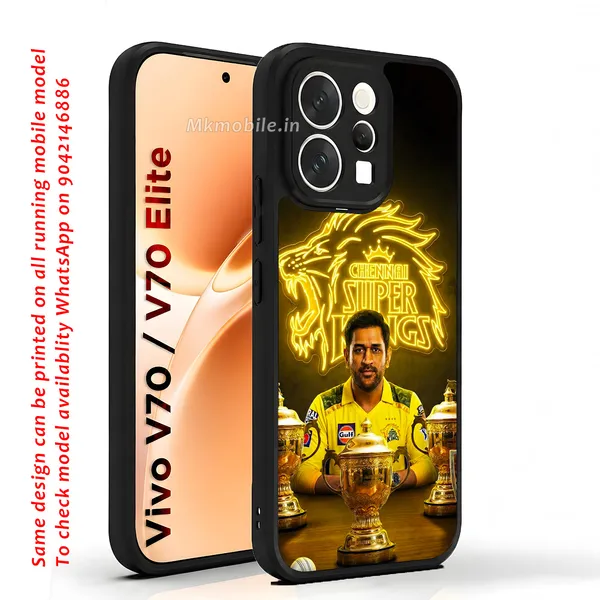 Chennai_Super_Kings_Logo_With_Dhoni_Design_Printed_Premium_Glossy_Back_Case_Cover_With_Camera_Protection_For_Vivo_V70_5G_/_V70_5G_Elite_Mk000317_Bx