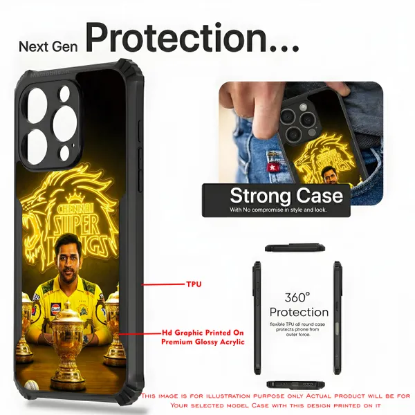 Chennai_Super_Kings_Logo_With_Dhoni_Design_Printed_Bumper_Glossy_Back_Case_Cover_With_Camera_Protection_Mk000317_Ip