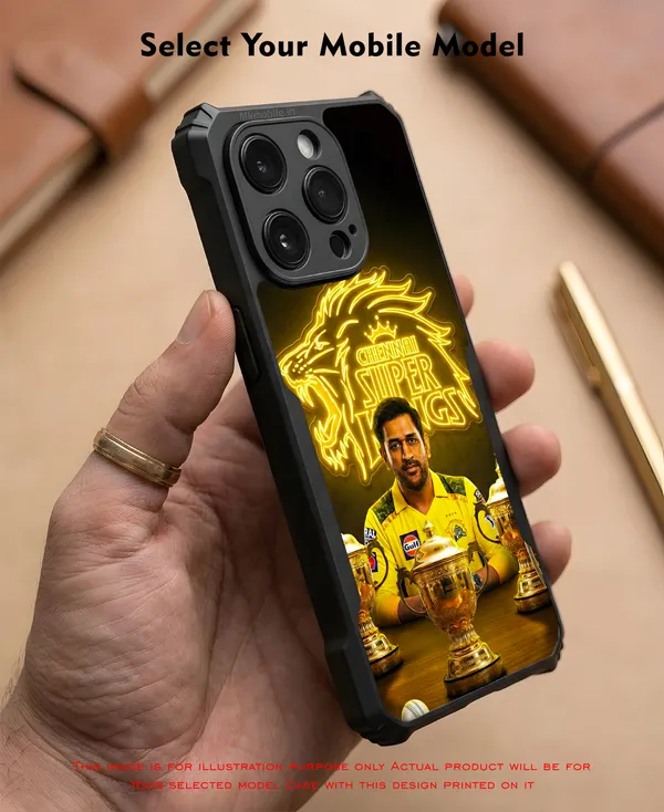 Chennai_Super_Kings_Logo_With_Dhoni_Design_Printed_Bumper_Glossy_Back_Case_Cover_With_Camera_Protection_Mk000317_Ip