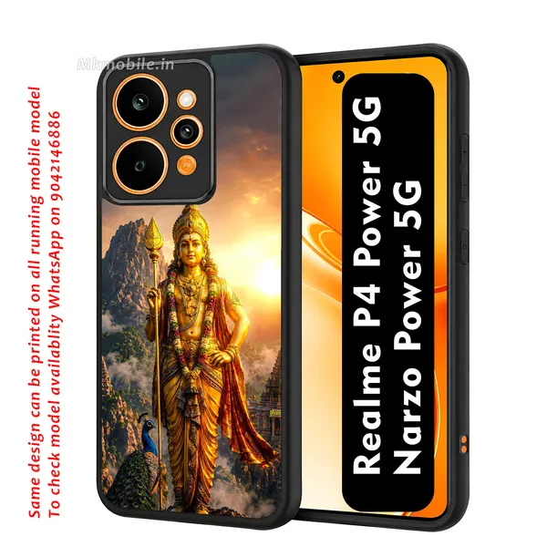 Lord_Murugan_With_Mayil_And_Vel_Design_Printed_Premium_Glossy_Back_Case_Cover_With_Camera_Protection_For_Realme_P4_Power_5G_/_Narzo_Power_5G_Mk000319_Bx