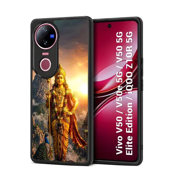 Lord_Murugan_With_Mayil_And_Vel_Design_Printed_Premium_Glossy_Back_Case_Cover_With_Camera_Protection_For_Vivo_V50_/_V50e_/_V50_5g_Elite_Edition_/_iQOO_Z10r_5g_Mk000319_Bx