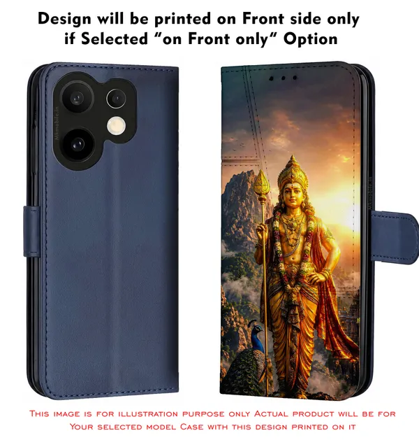 Lord_Murugan_With_Mayil_And_Vel_Design_Printed_Flip_Case_Cover_With_Camera_Protection_Mk000319_Fcuv