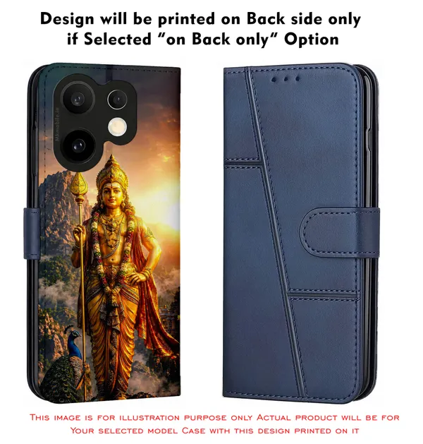 Lord_Murugan_With_Mayil_And_Vel_Design_Printed_Flip_Case_Cover_With_Camera_Protection_Mk000319_Fcuv