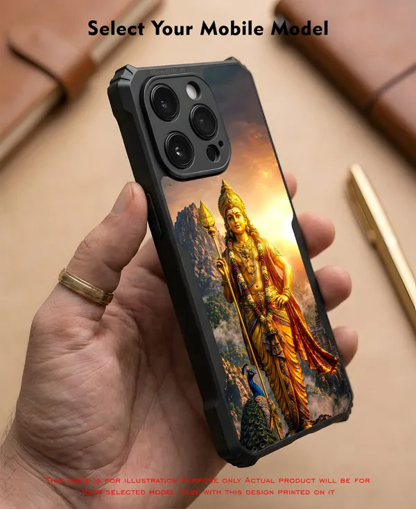 Lord_Murugan_With_Mayil_And_Vel_Design_Printed_Bumper_Glossy_Back_Case_Cover_With_Camera_Protection_Mk000319_Ip