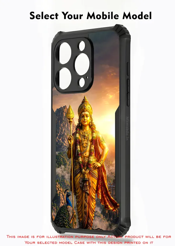 Lord_Murugan_With_Mayil_And_Vel_Design_Printed_Bumper_Glossy_Back_Case_Cover_With_Camera_Protection_Mk000319_Ip