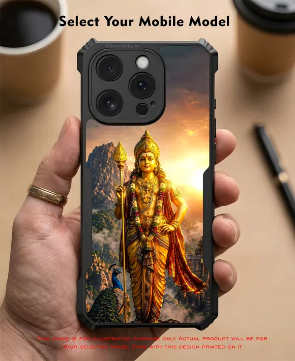 Lord_Murugan_With_Mayil_And_Vel_Design_Printed_Bumper_Glossy_Back_Case_Cover_With_Camera_Protection_Mk000319_Ip