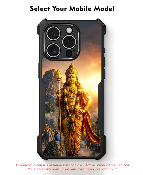 Lord_Murugan_With_Mayil_And_Vel_Design_Printed_Bumper_Glossy_Back_Case_Cover_With_Camera_Protection_Mk000319_Ip