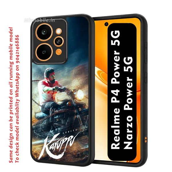 Tamil_Actor_Suriya_Karuppu_Movie_Look_On_Bike_Design_Printed_Premium_Glossy_Back_Case_Cover_With_Camera_Protection_For_Realme_P4_Power_5G_/_Narzo_Power_5G_Mk000324_Bx