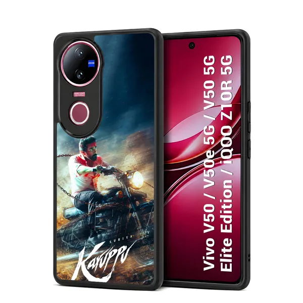 Tamil_Actor_Suriya_Karuppu_Movie_Look_On_Bike_Design_Printed_Premium_Glossy_Back_Case_Cover_With_Camera_Protection_For_Vivo_V50_/_V50e_/_V50_5g_Elite_Edition_/_iQOO_Z10r_5g_Mk000324_Bx