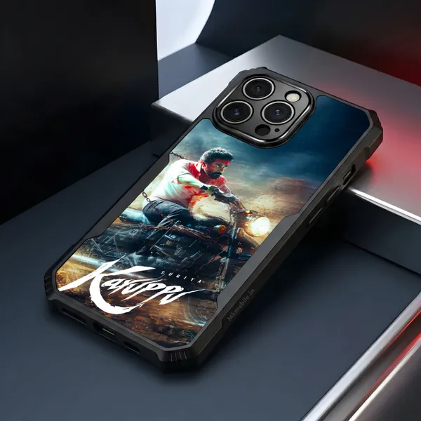 Tamil_Actor_Suriya_Karuppu_Movie_Look_On_Bike_Design_Printed_Bumper_Glossy_Back_Case_Cover_With_Camera_Protection_Mk000324_Ip