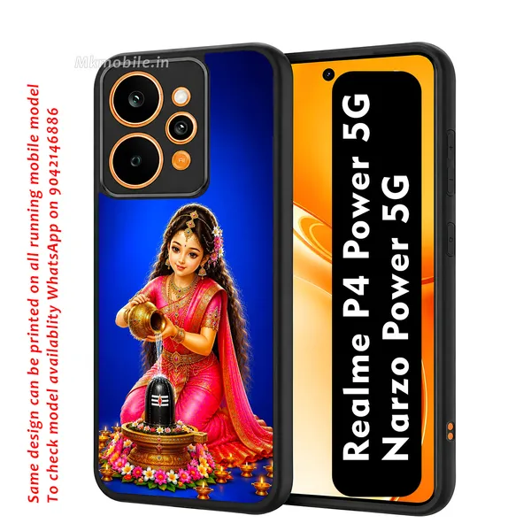 Girl_Worshiping_Shivalingam_Design_Printed_Premium_Glossy_Back_Case_Cover_With_Camera_Protection_For_Realme_P4_Power_5G_/_Narzo_Power_5G_Mk000332_Bx