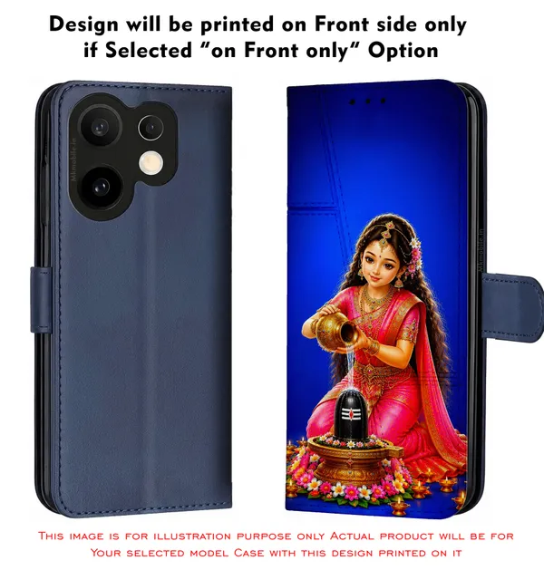 Girl_Worshiping_Shivalingam_Design_Printed_Flip_Case_Cover_With_Camera_Protection_Mk000332_Fcuv