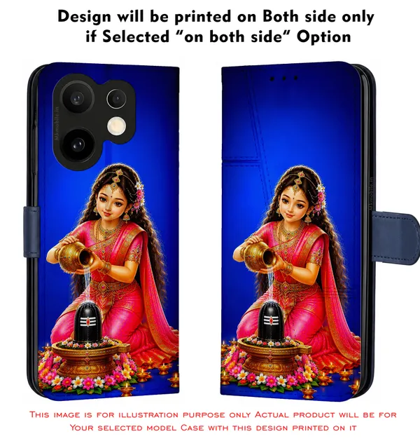 Girl_Worshiping_Shivalingam_Design_Printed_Flip_Case_Cover_With_Camera_Protection_Mk000332_Fcuv