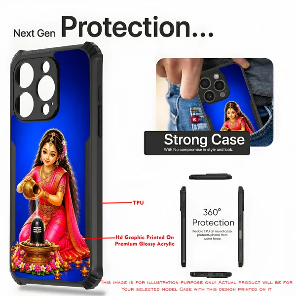 Girl_Worshiping_Shivalingam_Design_Printed_Bumper_Glossy_Back_Case_Cover_With_Camera_Protection_Mk000332_Ip
