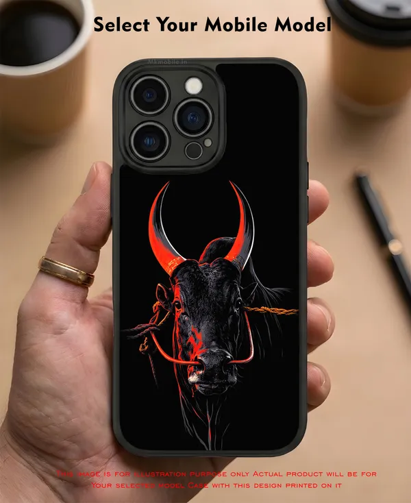 Black_Indian_Bull_Jallikattu_Kaalai_Design_Printed_Premium_Glossy_Back_Case_Cover_With_Camera_Protection_Mk000352_Bx