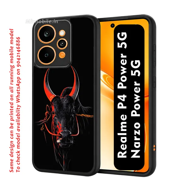 Black_Indian_Bull_Jallikattu_Kaalai_Design_Printed_Premium_Glossy_Back_Case_Cover_With_Camera_Protection_For_Realme_P4_Power_5G_/_Narzo_Power_5G_Mk000352_Bx