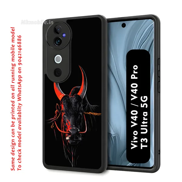 Black_Indian_Bull_Jallikattu_Kaalai_Design_Printed_Premium_Glossy_Back_Case_Cover_With_Camera_Protection_For_Vivo_V40_5G_/_V40_Pro_5G_/_T3_Ultra_5G_Mk000352_Bx
