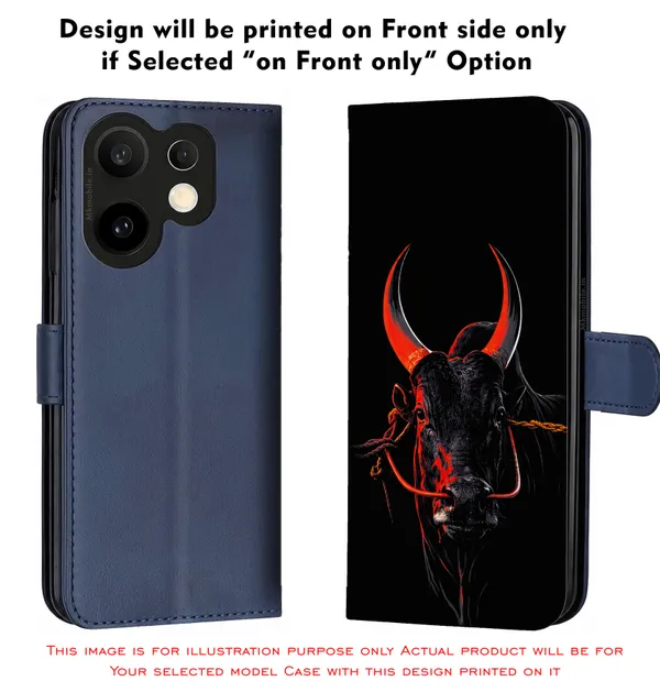 Black_Indian_Bull_Jallikattu_Kaalai_Design_Printed_Flip_Case_Cover_With_Camera_Protection_Mk000352_Fcuv