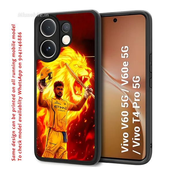 Chennai_Super_Kings_Sanju_Samson_Cricket_Player_Design_Printed_Premium_Glossy_Back_Case_Cover_With_Camera_Protection_For_Vivo_V60_5G_/_V60e_/_T4_Pro_5G_Mk000360_Bx