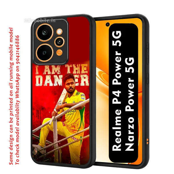 Chennai_Super_Kings_Sanju_Samson_Cricket_Player_Design_Printed_Premium_Glossy_Back_Case_Cover_With_Camera_Protection_For_Realme_P4_Power_5G_/_Narzo_Power_5G_Mk000361_Bx