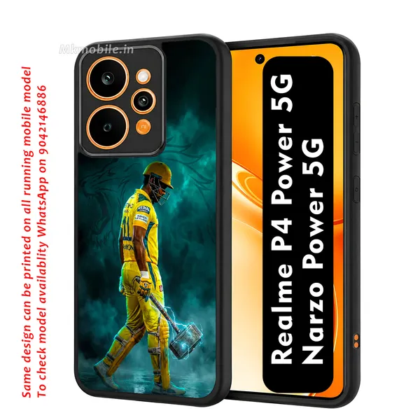 Chennai_Super_Kings_Sanju_Samson_Cricket_Player_Design_Printed_Premium_Glossy_Back_Case_Cover_With_Camera_Protection_For_Realme_P4_Power_5G_/_Narzo_Power_5G_Mk000362_Bx