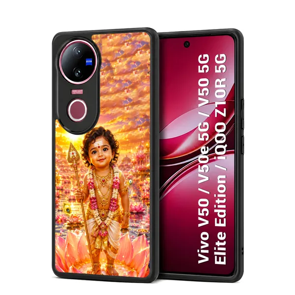 Adorable_Cute_Lord_Murugar_Design_Printed_Premium_Glossy_Back_Case_Cover_With_Camera_Protection_For_Vivo_V50_/_V50e_/_V50_5g_Elite_Edition_/_iQOO_Z10r_5g_Mk000370_Bx