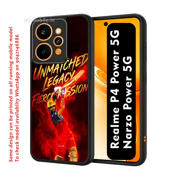 Rcb_Cricket_Player_King_Kohli_Design_Printed_Premium_Glossy_Back_Case_Cover_With_Camera_Protection_For_Realme_P4_Power_5G_/_Narzo_Power_5G_Mk000372_Bx