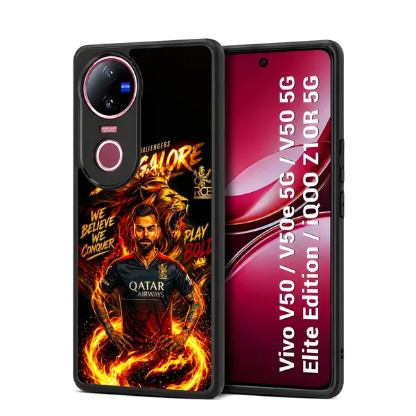 Rcb_Cricket_Player_King_Kohli_Design_Printed_Premium_Glossy_Back_Case_Cover_With_Camera_Protection_For_Vivo_V50_/_V50e_/_V50_5g_Elite_Edition_/_iQOO_Z10r_5g_Mk000373_Bx