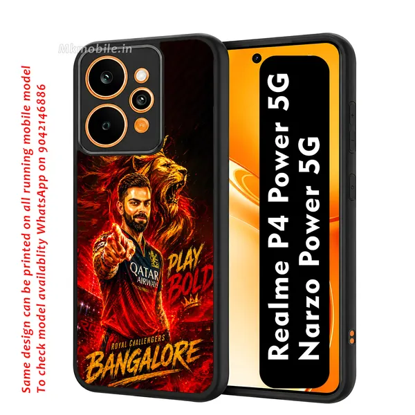 Rcb_Cricket_Player_King_Kohli_Design_Printed_Premium_Glossy_Back_Case_Cover_With_Camera_Protection_For_Realme_P4_Power_5G_/_Narzo_Power_5G_Mk000374_Bx