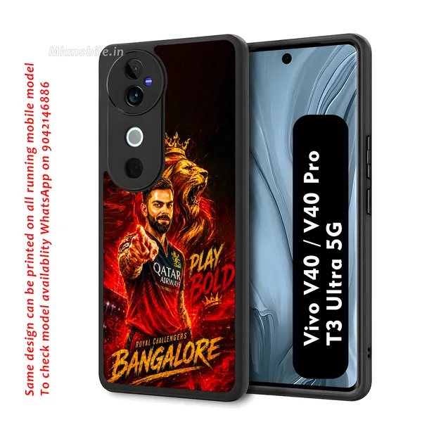Rcb_Cricket_Player_King_Kohli_Design_Printed_Premium_Glossy_Back_Case_Cover_With_Camera_Protection_For_Vivo_V40_5G_/_V40_Pro_5G_/_T3_Ultra_5G_Mk000374_Bx