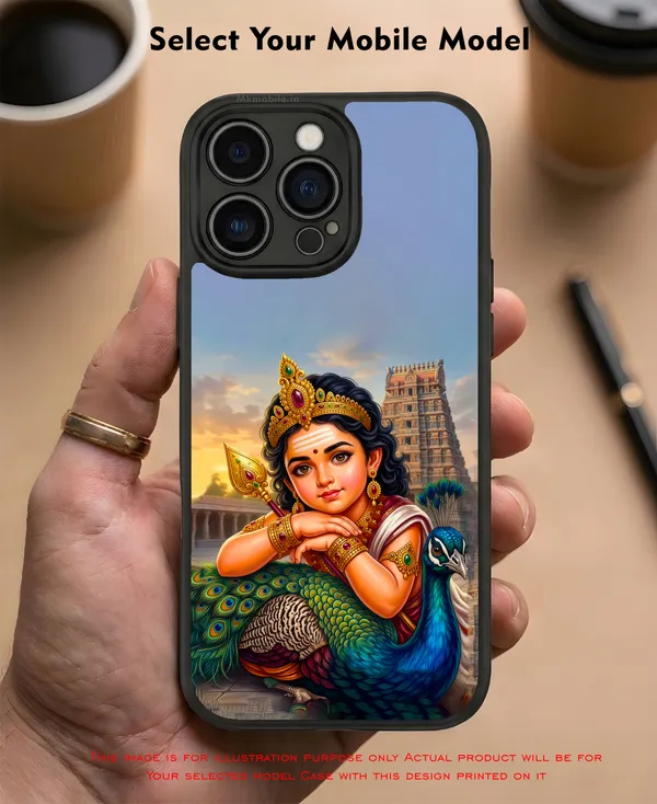 Tamil_God_Murugan_With_Mayil_Design_Printed_Premium_Glossy_Back_Case_Cover_With_Camera_Protection_Mk000376_Bx