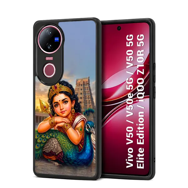 Tamil_God_Murugan_With_Mayil_Design_Printed_Premium_Glossy_Back_Case_Cover_With_Camera_Protection_For_Vivo_V50_/_V50e_/_V50_5g_Elite_Edition_/_iQOO_Z10r_5g_Mk000376_Bx