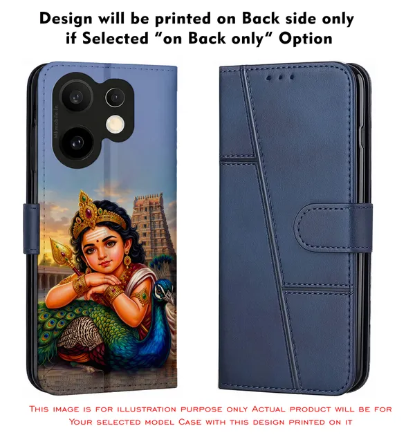 Tamil_God_Murugan_With_Mayil_Design_Printed_Flip_Case_Cover_With_Camera_Protection_Mk000376_Fcuv