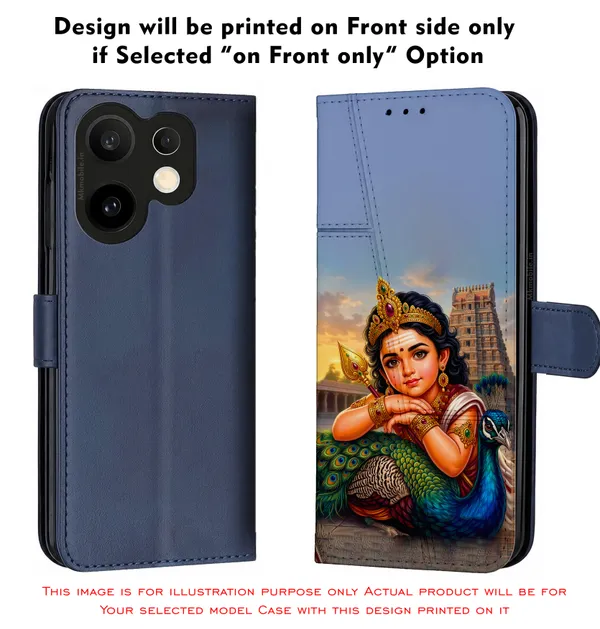 Tamil_God_Murugan_With_Mayil_Design_Printed_Flip_Case_Cover_With_Camera_Protection_Mk000376_Fcuv