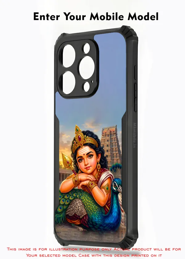 Tamil_God_Murugan_With_Mayil__Design_Printed_Bumper_Glossy_Back_Case_Cover_With_Camera_Protection_Mk000376_Bx