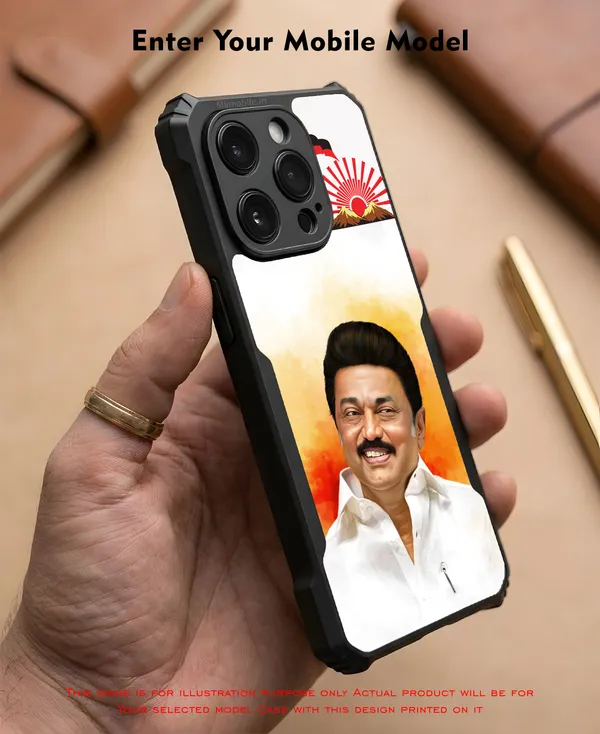 Mk_Stalin_Tamilnadu_Ex_Chief_Minister_Dmk__Design_Printed_Bumper_Glossy_Back_Case_Cover_With_Camera_Protection_Mk000379_Bx