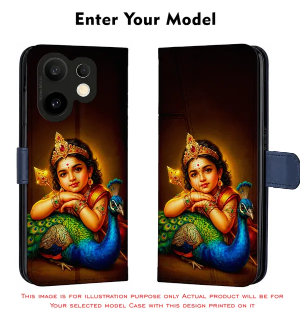 Tamil_God_Murugan_With_Mayil_Design_Printed_Flip_Case_Cover_With_Camera_Protection_Mk000395_Fcuv