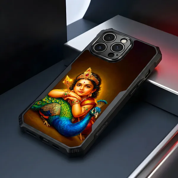 Tamil_God_Murugan_With_Mayil__Design_Printed_Bumper_Glossy_Back_Case_Cover_With_Camera_Protection_Mk000395_Bx