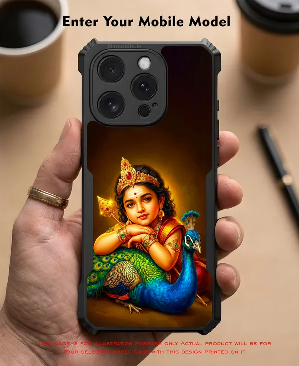 Tamil_God_Murugan_With_Mayil__Design_Printed_Bumper_Glossy_Back_Case_Cover_With_Camera_Protection_Mk000395_Bx