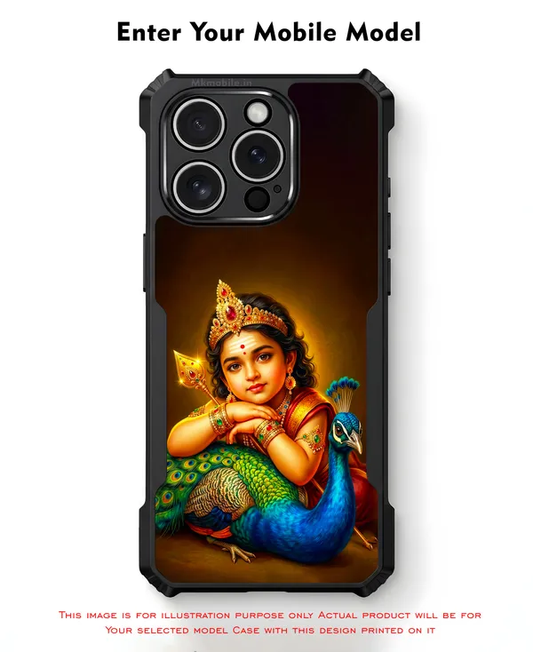 Tamil_God_Murugan_With_Mayil__Design_Printed_Bumper_Glossy_Back_Case_Cover_With_Camera_Protection_Mk000395_Bx