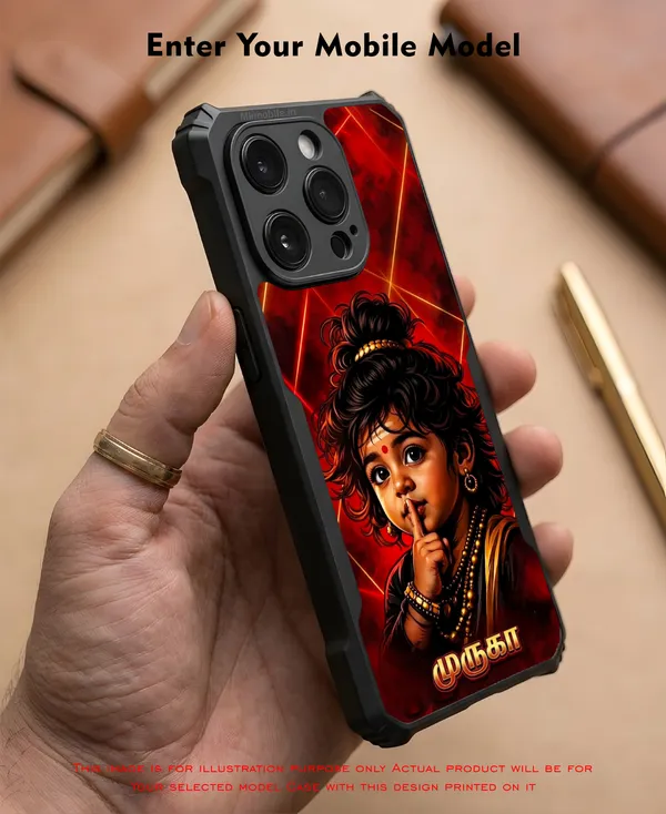 Cute_Baby_Murugan_Tamil_God__Design_Printed_Bumper_Glossy_Back_Case_Cover_With_Camera_Protection_Mk000406_Ip