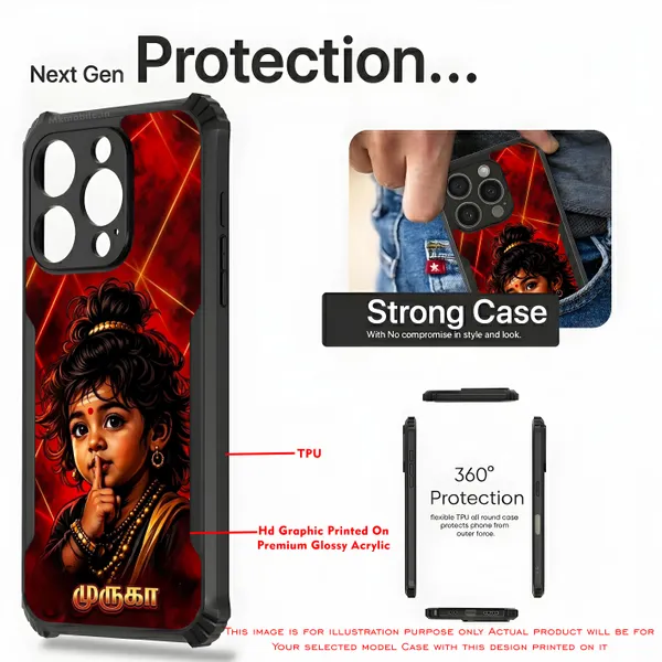 Cute_Baby_Murugan_Tamil_God__Design_Printed_Bumper_Glossy_Back_Case_Cover_With_Camera_Protection_Mk000406_Ip