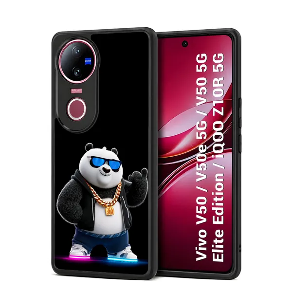 Cute_Panda_Wearing_Sunglass_Design_Printed_Premium_Glossy_Back_Case_Cover_With_Camera_Protection_For_Vivo_V50_/_V50e_/_V50_5g_Elite_Edition_/_iQOO_Z10r_5g_Mk000409_Bx
