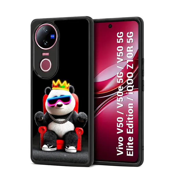 Cute_Baby_Panda_Wearing_Sunglass_And_Crown_Design_Printed_Premium_Glossy_Back_Case_Cover_With_Camera_Protection_For_Vivo_V50_/_V50e_/_V50_5g_Elite_Edition_/_iQOO_Z10r_5g_Mk000410_Bx