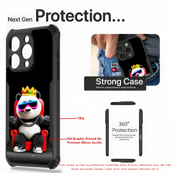 Cute_Baby_Panda_Wearing_Sunglass_And_Crown__Design_Printed_Bumper_Glossy_Back_Case_Cover_With_Camera_Protection_Mk000410_Bx