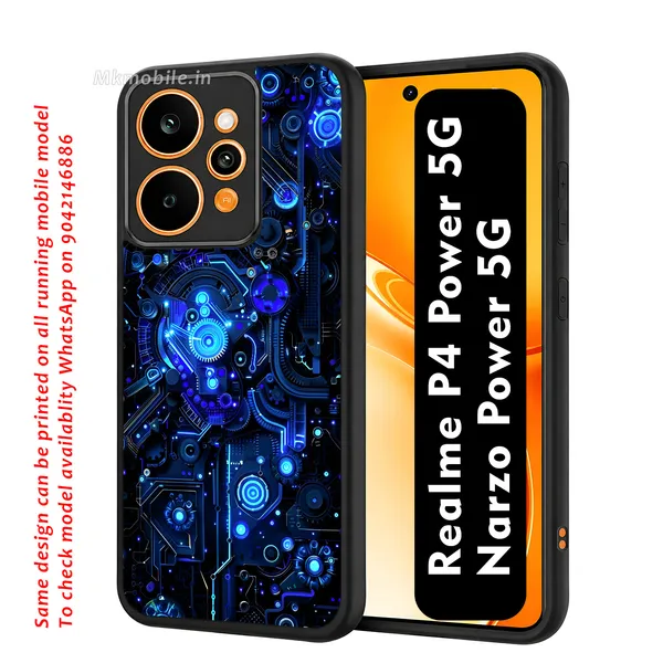 Black_And_Blue_Circuit_Board_Design_Printed_Premium_Glossy_Back_Case_Cover_With_Camera_Protection_For_Realme_P4_Power_5G_/_Narzo_Power_5G_Mk000417_Bx