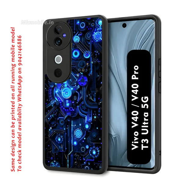 Black_And_Blue_Circuit_Board_Design_Printed_Premium_Glossy_Back_Case_Cover_With_Camera_Protection_For_Vivo_V40_5G_/_V40_Pro_5G_/_T3_Ultra_5G_Mk000417_Bx