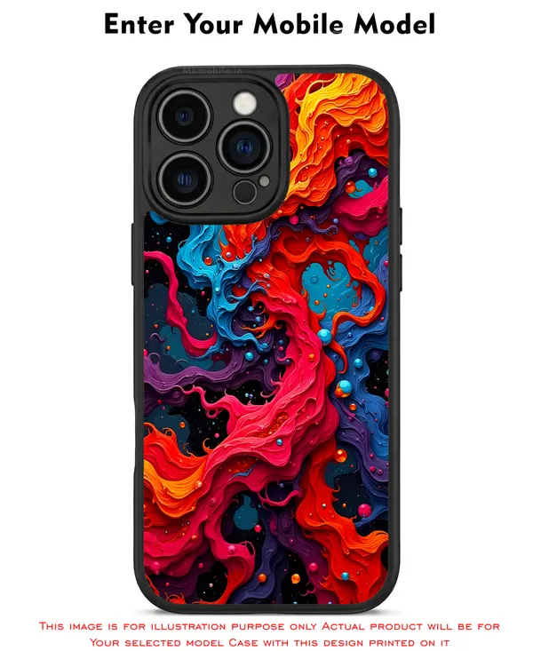 Abstract_Swirling_Paint_Pattern_With_Red,_Orange,_Blue,_And_Black_Design_Printed_Premium_Glossy_Back_Case_Cover_With_Camera_Protection_Mk000418_Bx