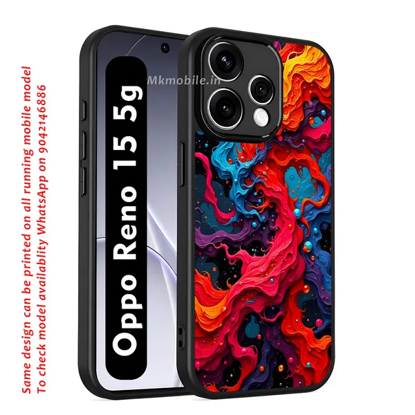 Abstract_Swirling_Paint_Pattern_With_Red,_Orange,_Blue,_And_Black_Design_Printed_Premium_Glossy_Back_Case_Cover_With_Camera_Protection_For_OPPO_RENO_15_5g_Mk000418_Bx